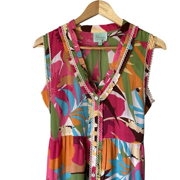 True Destinations Tropical Multicolor Sleeveless Maxi Sun Dress, Medium - Picture 2 of 10